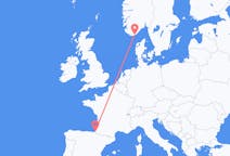 Voli from Kristiansand, Norvegia to Biarritz, Francia