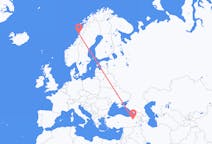 Flug frá Sandnessjøen, Noregi til Erzurum, Tyrklandi