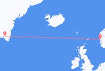 Flights from Bergen, Norway to Narsarsuaq, Greenland