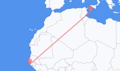 Flyg från Cap Skiring, Senegal till Lampedusa, Italien