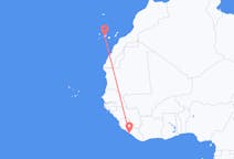 Vluchten van Monrovia, Liberia naar Santa Cruz de Tenerife, Spanje