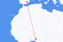 Flyrejser fra Benin City, Nigeria til Almeria, Spanien