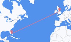 出发地 巴哈马比米尼前往英格兰的唐卡斯特的航班
