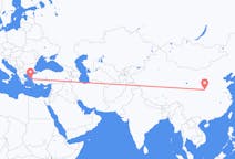 中国从西安出发飞往中国目的地 希俄斯的航班