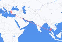 Flyg från Krabi, Thailand till Bodrum, Turkiet