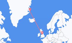 Vluchten van Manchester, Engeland naar Ittoqqortoormiit, Groenland