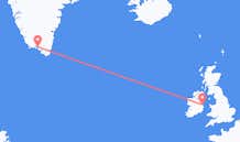 グリーンランドのナルサクから、アイルランドのダブリンまでのフライト