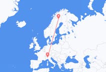 Flyrejser fra Gällivare, Sverige til Milano, Italien