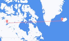 Flights from the city of Yellowknife, Canada to the city of Reykjavik, Iceland