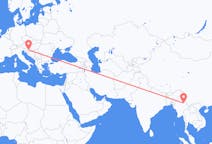 Flyg från Lashio, Myanmar (Burma) till Zagreb, Kroatien
