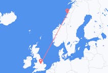 Lennot Sandnessjøenistä, Norja Nottinghamiin, Englanti