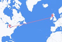 Flights from Detroit, the United States to Belfast, the United Kingdom