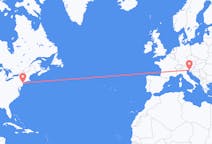 Flyg från New York, USA till Trieste, Italien