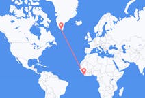 Flyreiser fra Monrovia, Liberia til Qaqortoq, Grønland