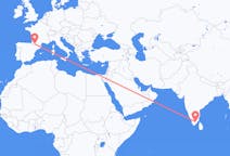 Flyg från Madurai, Indien till Lourdes (kommun i Brasilien, São Paulo, lat -20,94, long -50,24), Frankrike