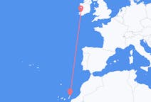 スペインのランサローテ島からから、アイルランドのキログリンまでのフライト