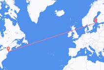 Flyg från New York, USA till Mariehamn, Åland