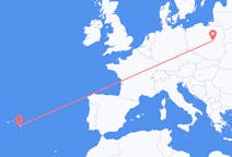 Flights from Ponta Delgada in Portugal to Warsaw in Poland