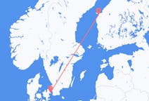 フィンランド、 ヴァーサから、フィンランド、コペンハーゲン行き行きのフライト