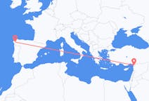 Flyreiser fra Santiago de Compostela, Spania til Hatay Province, Tyrkia