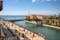 Overview of the Bridge of San Francesco di Paola, commonly called Ponte Girevole in Taranto, Puglia, Italy