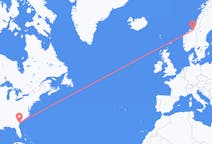 Flyg från Savann, USA till Trondheim, Norge
