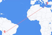 Flights from Tarija, Bolivia to Bodrum, Turkey