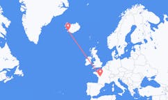 Flyg från Poitiers, Frankrike till Reykjavik, Island