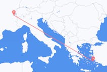 出发地 希腊出发地 萊羅斯島目的地 瑞士日内瓦的航班