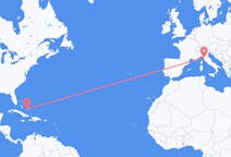 Flights from Deadman’s Cay, the Bahamas to Pisa, Italy
