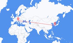 Flyreiser fra Kitakyushu, Japan til Trieste, Italia