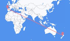 出发地 新西兰新普利茅斯目的地 西班牙圣地亚哥 － 德孔波斯特拉的航班