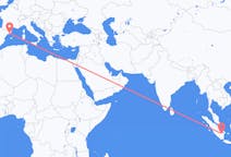 Flyreiser fra Palembang, Indonesia til Barcelona, Spania