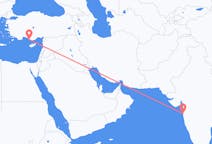 Flyrejser fra Mumbai, Indien til Gazipaşa, Tyrkiet