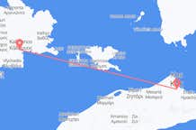 Vluchten van Kos, Griekenland naar Kalymnos, Griekenland
