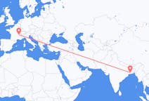 出发地 印度出发地 加尔各答目的地 法国里昂的航班