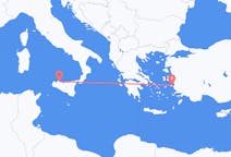 Vluchten van Palermo, Italië naar Samos, Griekenland