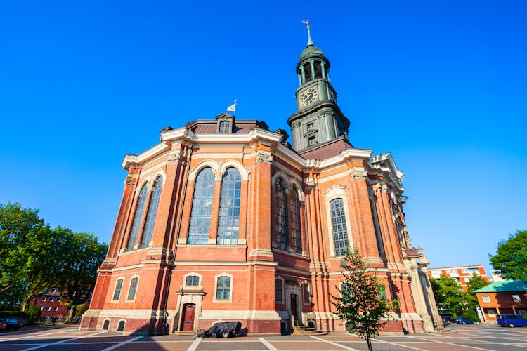 Photo of St. Michael Church is the most famous lutheran church in the Hamburg city, Germany.