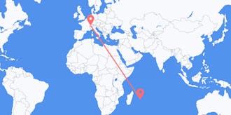 Flyg från Mauritius till Schweiz