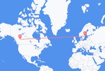 Flyrejser fra Dawson Creek, Canada til Stockholm, Sverige