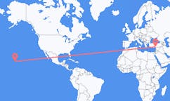 Loty z Kailua (Honolulu), Stany Zjednoczone do Adana, Turcja