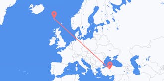 Flights from Faroe Islands to Turkey