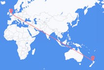 Vluchten van Auckland, Nieuw-Zeeland naar Nottingham, Engeland