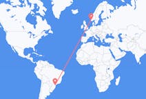Flyreiser fra Curitiba, Brasil til Stavanger, Norge