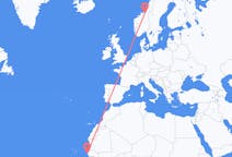 Flights from Dakar, Senegal to Trondheim, Norway