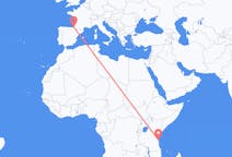 Flights from from Zanzibar to Biarritz