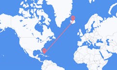 Flyreiser fra Deadman's Cay, Bahamas til Akureyri, Island