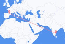 出发地 印度出发地 金奈目的地 法国卢尔德的航班