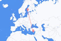 Flyreiser fra Páfos, Kypros til Åbo, Finland