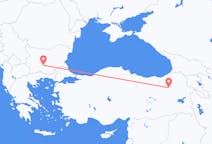Vluchten van Plovdiv, Bulgarije naar Erzurum, Turkije